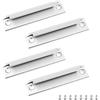 ZONADAH - 4 maniglie per finestre ad ali da 90 mm, in alluminio, moderne maniglie per porte, maniglie per cassetti, invisibili, per cucina, camera da letto, porta (argento)