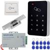 Kadongli KDL Set completo del kit del sistema di controllo accessi RFID Tastiera autonomacon NO tipo Strike Lock elettrico, Alimentatore DC12V / 3A, Interruttore di porta, Tag chiave 10pcs RFID