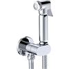 Wunderbad Doccetta WC Bidet in Ottone Cromato - Set Completo Soho Design con Rubinetto d'Arresto Integrato, Flessibile da 120 cm, Attacco G1/2", Design Moderno e Compatto