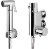 Xcel Home Set bidet termostatico in ottone cromato, set tutto in uno, soffione doccia Shattaf musulmano, igienico, bidet spray, moderno, regolabile, caldo/freddo, componenti in ottone, 1 set