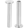 QUARKZMAN 100pz Rivetti Semitubolari, 5mm x 30mm Rivetti Semi-Tubolari Testa Piatta Tonda Alluminio Rivetti con Perno Metallo per Riparazioni Domestiche Industriali, Argento