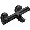 ZYNUHMO Rubinetto per vasca da bagno con termostato, rubinetto doccia con 2 uscite per doccia e vasca da bagno, miscelatore doccia con termostato con blocco di sicurezza a 38°C, montaggio a parete