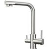 Hapilife Rubinetto con filtro dell'acqua a 3 vie, con beccuccio girevole, per acqua potabile pura, rubinetto miscelatore per lavello da cucina, cromato lucido
