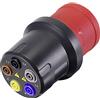 VOLTCRAFT VMA-3L 32 - Adattatore di misura CEE 32 A, 5 poli, presa 4 mm, grigio scuro, rosso