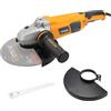 Hoteche Smerigliatrice angolare da 2400 W, 230 mm, con motore in rame, interruttore autobloccante, soft start, 6500 rpm, spina VDE - giallo/nero