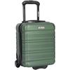 LEONARDO the brand with the elephant Hig Leonardo® Valigia da Cabina Mini | Trolley Rigido 14 Pollici con Doppie Ruote | Valigia 25 Litri con Manico Trolley e Serratura | Materiale ABS Leggero | Bagaglio a Mano | 20x30x40 cm | Verde