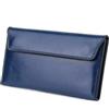 AurexaFashion Portafoglio da donna in vera pelle sottile con porta carte staccato, chiusura magnetica, pochette porta telefono, #03 Blu, Portafoglio sottile con busta