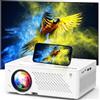 Puxinat Videoproiettore 4K supportato, Nativo 1080P 19000L WiFi6 Bluetooth5.2 Proiettore con 50% Zoom, Mini proiettore portatile LED Retroproiettore Home Cinema 300'' per Smartphone/TV Stick/HDMI/USB