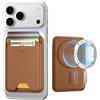 ESR Portafoglio per MagSafe, Blocco RFID, Forza Magnetica di 3200g, Può Conservare 5 Carte, Pelle Vegana, per iPhone Serie 17e/17/16/15/14/13/12 e Alcuni Dispositivi Samsung, Non per Mini, Marrone