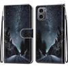 SNCLET Custodia per Motorola Moto G05 4G Cover in Pelle PU Custodia Protettiva a Portafoglio Magnetica Antigraffio PU Pelle Flip Supporto Porta Carte Wallet Cover per Motorola G05 4G,Strada Notturna