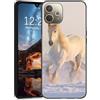 U.DARELIKE Cover per OPPO A5 Pro Custodia Ultra Sottile TPU Morbida Silicone Case Slim Back Cover Animale Cavallo Bianco Disegni Ragazze Donne Bumper Protettiva Case per OPPO A5 Pro