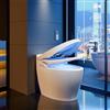 Homary WC intelligente con bidet integrato, coperchio con apertura e chiusura automatica, sedile riscaldato WC giapponese allungato bianco, scarico automatico, display LED, sensore piede - bidet