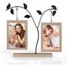 Aresvrgo Cornici 10x15,Portafoto 10x15 con Albero Metallico per 4 Foto Foto Personalizzata Idea Regalo,Cornice Personalizzata,Regalo di Compleanno o Festivo per Mamma,Nonna,Famiglia e Amici (Cornice Doppia)