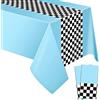 YEAMLTE Tovaglie A Tema Auto Da Corsa, 2 PCS rettangolo Tovaglia per Auto da 137 * 274 CM, Tovaglia a Scacchi Corsa, Cars Compleanno Decorare, per Ragazzi Compleanno Auto da Corsa Feste a Tema (Blu)