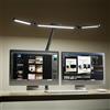 Honeywell Ampia lampada da scrivania con morsetto per doppio monitor, lampada da scrivania a LED a spettro completo da 22 W per casa e ufficio, luce architetto regolabile in 3 sezioni per scrivania