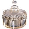 QUUPY Vetro Candy Dish con Yurta Forma Coperchio di Cristallo Zucchero Server Ciotola Tin Candy Buffet Decorativo Cookie Jar Box Bottiglia