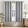 EMEMA Tende Grigio Chiaro Opache con Occhielli 145 CM di lunghezza, Morbide Tende Oscuranti, Set di 2 Tende Oscuranti per Soggiorno Camera da Letto, Tende Opache con Occhielli Ciascuna H145 x B140 CM