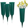 com-four® 4X vasi per tombe - Vaso per cimitero Resistente alle intemperie 27 cm - Vaso per Tomba con picchetto da Terra Rimovibile - Elegante Vaso a innesto per Decorazioni tombali