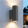 EBION Applique Da Esterno GU10, Luci Up Down Lampade Da Parete Esterno IP65 Impermeabile, Moderno Su e giù Lampada a Muro Alluminio, Antracite(Lampadina non inclusa)