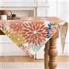 LRartdeco Arancia Giallo Fiori da Tavola Autunno e Inverno Stagionale Cucina Tavolo Decorazione per Interni Vacanza Festa Decorazione Tovaglia Antimacchia Cotone Impermeabile 85 x 85 cm