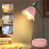 DAJASD Lampada da scrivania per bambini, lampada da scrivania ricaricabile, lampada da tavolo a LED dimmerabile con 3 temperature di colore e braccio flessibile(rosa, 39x15x12,5 cm)