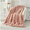 Casa Carina Coperta Plaid in Pile Finto Pelliccia Super Morbida, Soffice e Peluche Coperta Spessa e Accogliente per Divano, Poltrona e Letto 130x160cm Rosa