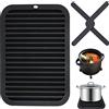 GIAK Sottopentola in Silicone Sottopentola Pieghevole Resistente al Calore Tappetino Scolapiatti in silicone Resistente al Calore Antiscivolo per Pentole Piatto Ciotola Cucina e Uso Domestico (2PCS)