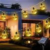 Acxilexy Stringa di luci solari per esterni, 3,5 m, 10 lampadine infrangibili, 140 LED, impermeabili, 8 modalità, luce per patio, campeggio, cortile, feste, recinzioni, albero, decorazione natalizia