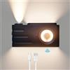 ACMHNC Applique da Parete Interno, Lampada da Parete LED con Sensore di Movimento, 5W Lampada da Parete Senza Fili Ricaricabile USB, Dimmerabile con Telecomando, Design Fotocamera Digitale, Nero