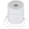 Craftdady Tubo cavo da 50 m, in gomma PVC, avvolto intorno a un filo di memoria, per collane e bracciali, colore: bianco