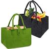 Yegookay Porta Buste Spesa XL 1 Grigio 1 Verde Mobile Portalegna da Interno Borsa Legna per Camino Porta Pellet - Cestino Spesa Porta Coperte da Salotto Cestello Portabottiglie Cesto Biancheria
