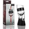 FosFun Aeratore per Vino, FosFun Decanter per Vino in Acrilico, Magic Decanter Aeratore Vino Rosso con Supporto, Areatore e Decantatore da Vino, Regalo di Natale per Uomo, Donna e Gli amanti del vino (Nero)