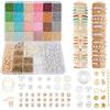 ARTREE Kit di perline per realizzare braccialetti con perline di vetro 3 mm, 24 colori Morandi - Set fai da te Bracciali, Orecchini, Collane per Artigianato Unisex, Compleanno e Regali