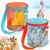 YEAMLTE Borsa a Rete da Spiaggia, 2 PCS Borsa a Rete per Giocattoli da Spiaggia per Bambini, Borse Conchiglia per Raccolta di Conchiglie, Tracolla Regolabile Sacca Giochi Spiaggia, per Bambini