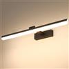 Pasoar LED Lampada a Specchio 60cm, 18W IP44 Lampada a Specchio Bagno, Lampada da Lampada Da Parete Alluminio Bagno Lampada Da Parete Bagno, Bianco Naturale 4000K, Nero