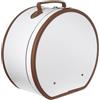 Lierys Cappelliera rotonda bianco crema - 40 x 21 cm - con similpelle - Scatola per cappelli per la custodia con manico e chiusura - Valigia per cappelli - anche come decorazione per la casa