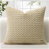 JOTOM Federe per Cuscino in Velluto a Coste Morbido 50x50 cm Federe per Cuscino con Texture a Bolle 3D per Divano, Camera da Letto, Decorazione della Casa (Caffè Chiaro)