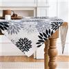 LRartdeco Nero Grigio Dalie da tavola Stagionale Autunno Cucina Decorazione per interni Vacanze Party Tovaglia Antimacchia Runner Tavolo 100 x 100 cm