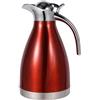 Tyenaza Thermo Pot, Caffettiera in Acciaio Inossidabile Doppia Parete Thermos con Isolamento sottovuoto Thermos Caldo per caffè, Acqua Calda, tè(1.5L-C-Rosso-A)