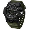 Yuxier Orologi da uomo tattici militari da uomo analogici digitali con data sveglia cronometro tattiche tattiche sport all'aperto allenamento arrampicata orologio sportivo per studenti, Verde militare