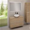 evineo ineo5 evo mobile La: 100 cm con 2 scomparti estraibili, lavabo ineo3 Ø 41,5 cm bianco opaco, con specchio illuminato ineo,, BE0930WM+BE0958OA+BE0964OA+BEA011MI, ineo3; ineo5 evo [Mobili da Bagno > Set Mobili da Bagno]