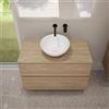 evineo ineo5 evo mobile La: 100 cm con 2 scomparti estraibili, ineo3 lavabo Ø 41,5 cm bianco opaco,, BE0958OA+BE0964OA+BE0930WM, ineo3; ineo5 evo [Mobili da Bagno > Mobili con Lavabo Integrato]