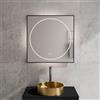 neoro n40 geometric specchio illuminato La: 80 cm, con illuminazione su tutto il perimetro e cornice d'accento nera opaca, BN0073MI, n40 [Specchi > Specchi]