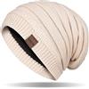 HAMUNI Berretto Donna, Cappello a Maglia Traspirante da Uomo, Berretto Invernale Caldo Uomo, Cappello Invernale Classico Unisex con Fodera in Pile Morbida e Confortevole (Grigio)