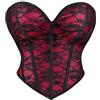 LEACOOLKEY Corsetto da donna Overbust vintage floreale Corset moda Bustier Top senza spalline, Velluto nero., XXL