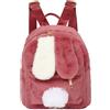Aisi Mini zaino da donna e ragazza, grazioso e soffice, con orecchie di coniglio, casual, borsa a tracolla, borsa a tracolla, piccolo zaino da viaggio, Rosso, Etichettalia unica