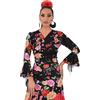 AMARU SANCHESU Bolero Torera Top Incrociato Flamenco In Tessuto Elastico A Maniche Lunghe Con Due Volant, S Pequeño