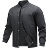 Allthemen Giacca Casual da Uomo Leggere Sportivo Bomber Giubbino Jacket di Transizione Primavera con Tasca Nero L