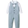 Zaldita Abiti da Battesimo Matrimonio per Bambino Completo Elegante Con Camicia Papillon Gilet e Pantaloni Completini e Coordinati Cerimonia Compleanno Regalo Cielo blu 2-3 anni