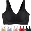 Generic Forlestofficial - Reggiseno senza ferretto, anti-cedimento, push-up, comodo, senza fili, con scollo a V, taglie forti, reggiseno sportivo, Nero , 5XL